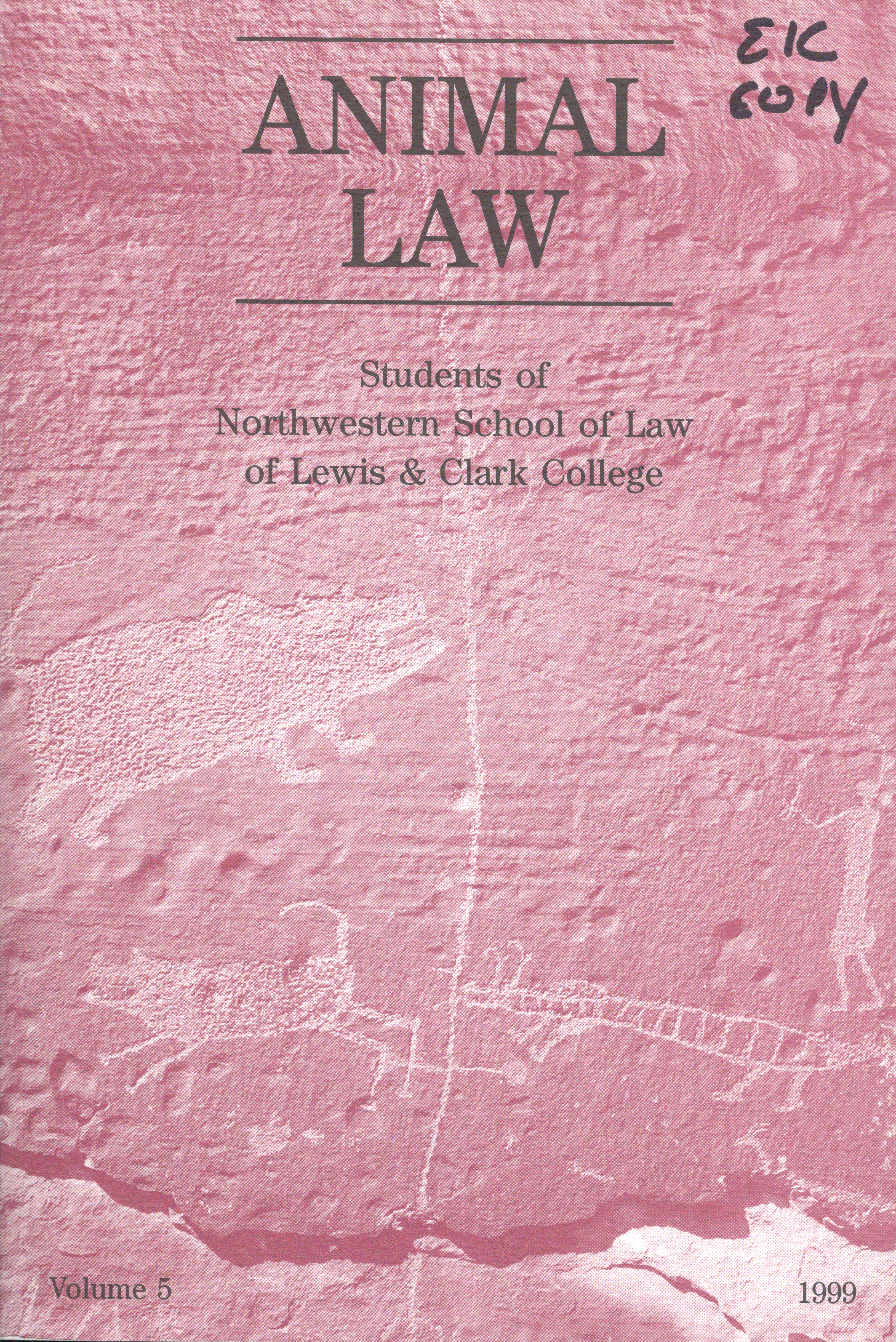 Cover of Animal Law Review Volume 5, Issue 1, 1999