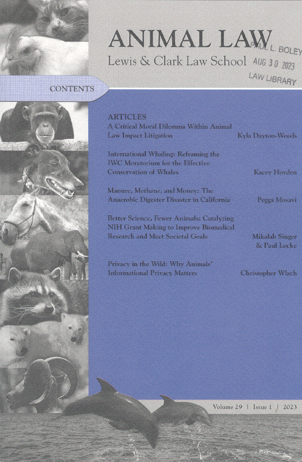 Cover of Animal Law Review Volume 29, Issue 1, 2023