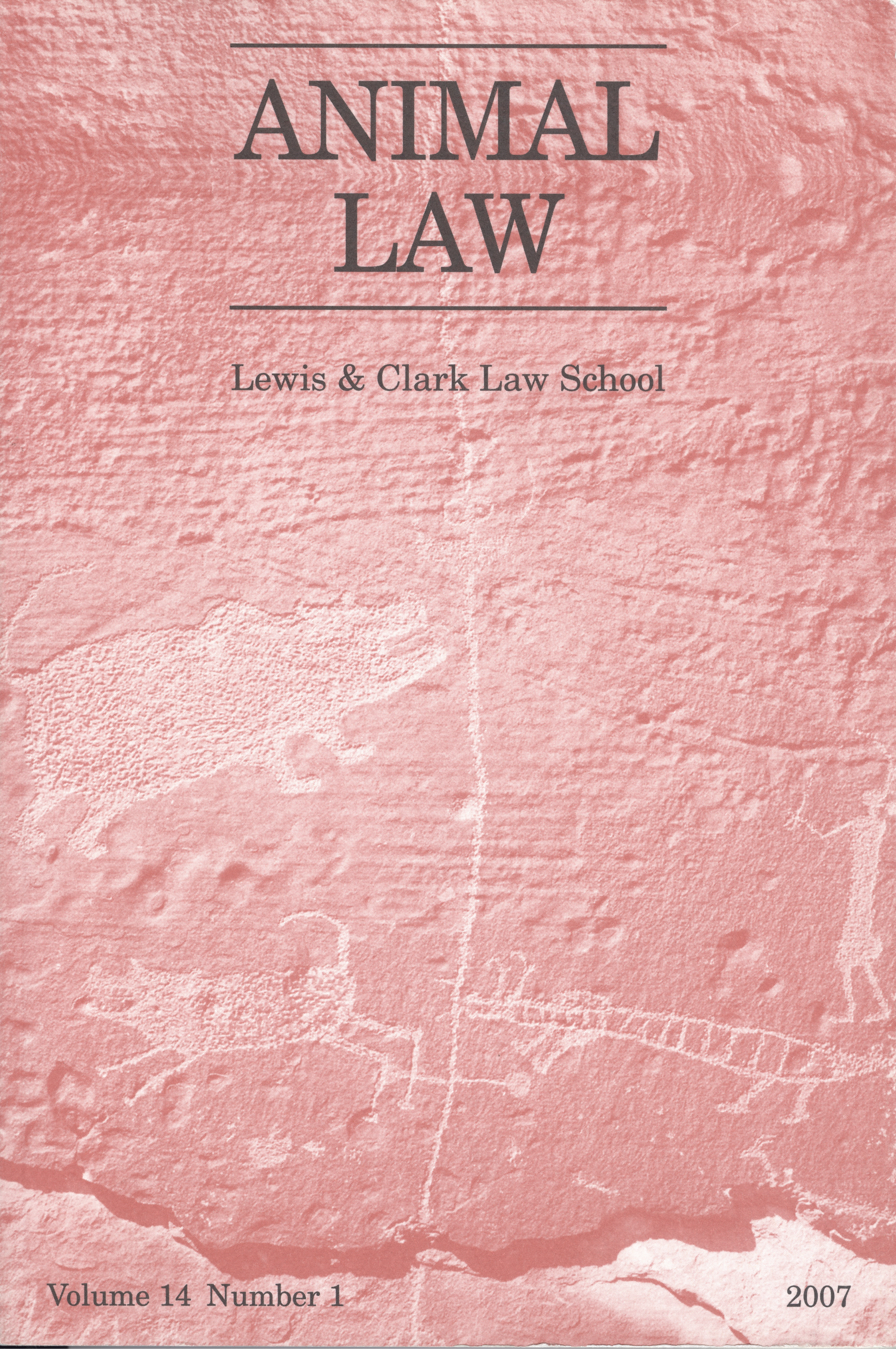 Cover of Animal Law Review Volume 14, Issue 1, 2007