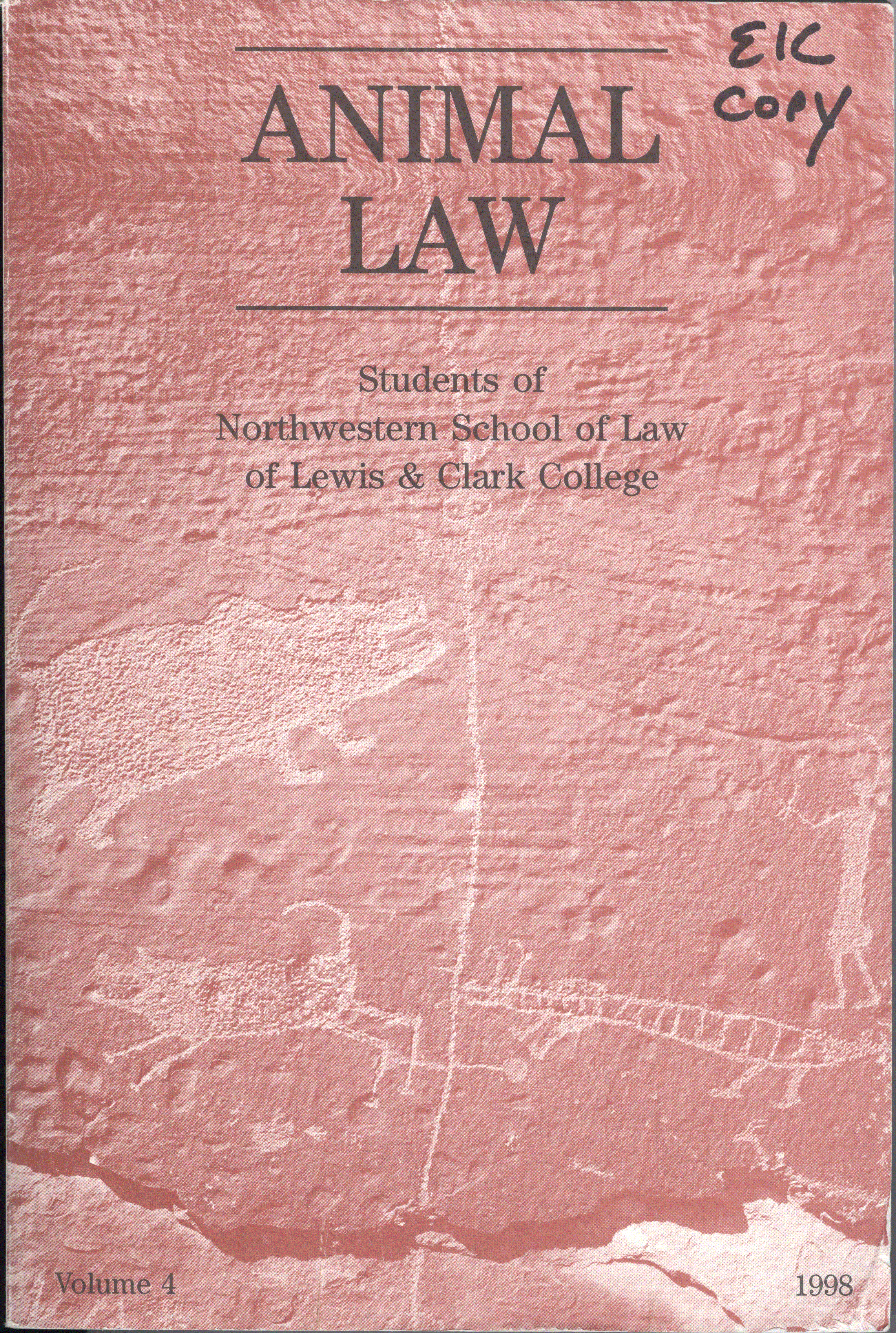 Cover of Animal Law Review Volume 4, Issue 1, 1998