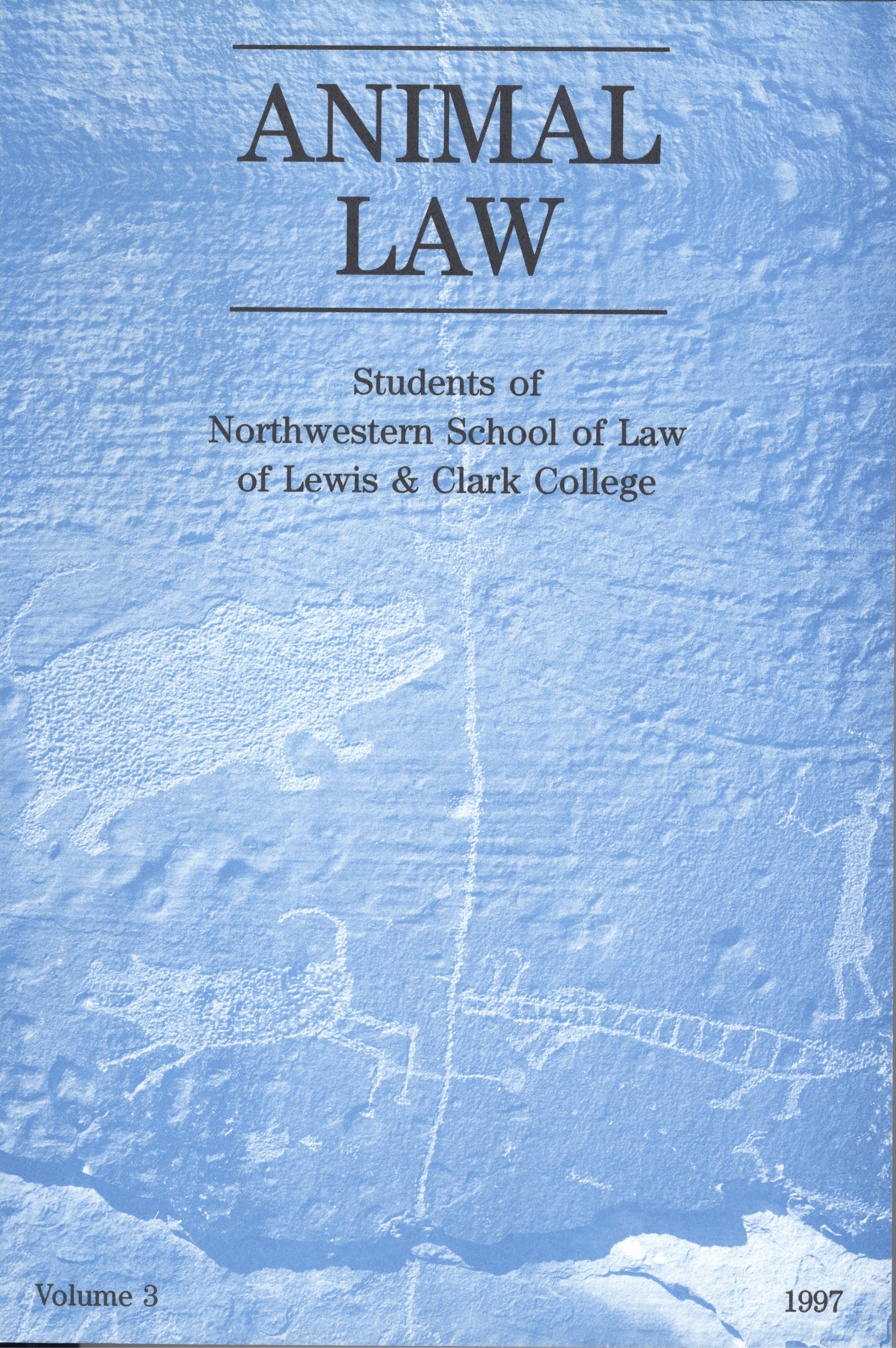 Cover of Animal Law Review Volume 3, Issue 1, 1997