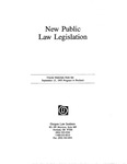 New Public Law Legislation
