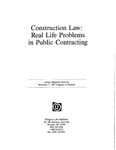 Construction Law: Real Life Problems in Public Contracting